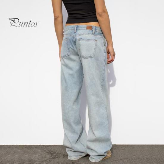 Широкие джинсы для женщин, эластичные джинсовые брюки с высокой талией и карманами, повседневные прямые джинсовые брюки