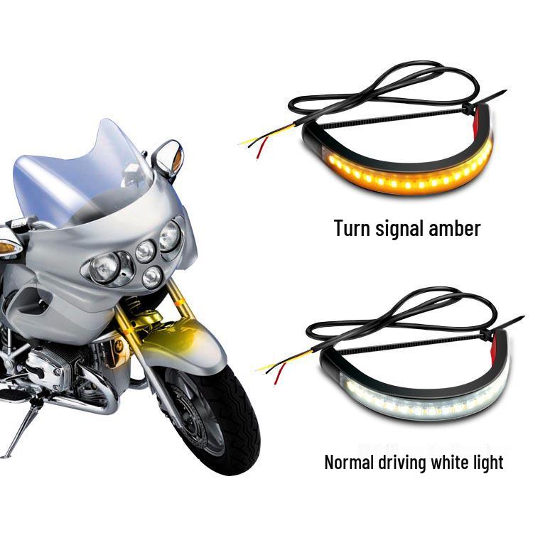 Dual-Color LED Motorcycle Turn Signal & Shock Absorber Light Strip