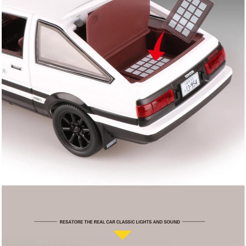 1/20 Кино Автомобиль INITIAL D Toyota AE86 Сплав Модель Автомобиля Литье под Давлением и Игрушечные Транспортные Средства Металлическая Модель Автомобиля Симуляция Звук Свет Игрушка Подарок
