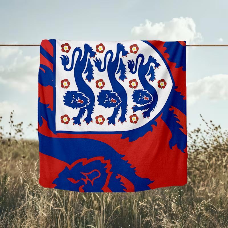 1PC England Football Crest Printed Soft Flannel Blanket Throw for Adult Bedroom Living Room Sofa Camping Travel Fan gifts Christmas Gifts