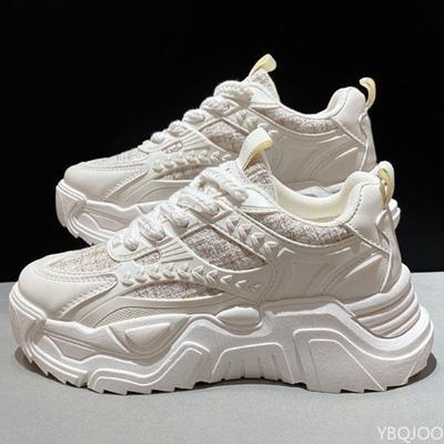 Женские весенне-осенние новые спортивные туфли на толстой подошве с дышащей сеткой, универсальные повседневные туфли для женщин, увеличивающие рост