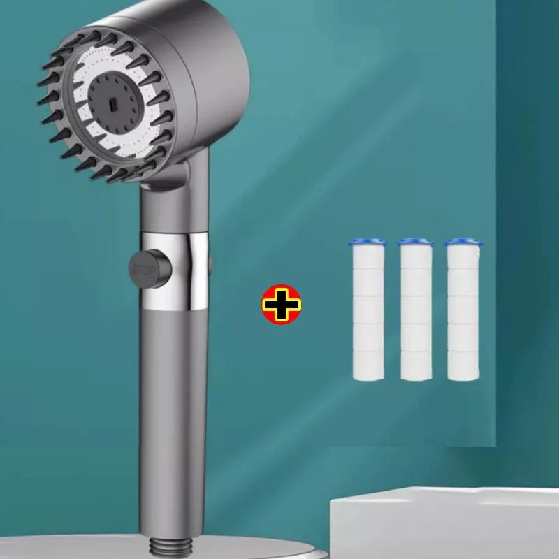 Сильная струя душевая лейка мощная душевая лейка высокого давления регулируемый распылитель массаж дождевой кран душевой набор ванная комната