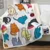 Grey and White Cats Blanket Plush Sherpa Flannel Throw Blanket for Couch Sofa Super Soft Blanket Bedroom TV Throw Blanket Full