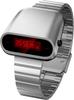 BENLYDESIGN Уникальные Металлические Часы, Мужские Цифровые Часы с OLED-дисплеем и функцией пробуждения по поднятию руки, Ремешок из нержавеющей стали, Серебристый и Красный. Винтаж, Ретро,