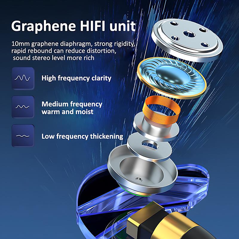 VAORLO Оригинальные проводные наушники 9D HIFI с мощными басами и микрофоном для спорта, игр и музыки