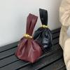 Fashion Designer Women's Small Handbag Soft Leather Pleated Ladies Mini Clutch Bag Female Party Evening Purses Bucket Bag