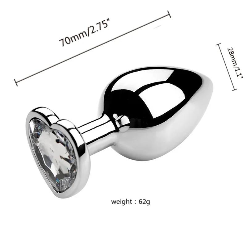 S/M/L Metal Anal Plug Butt Plug Sex Toy Butt Toy for Women Men Couples Gay Adult Game Masturbator Anal Diamond Sex Shop