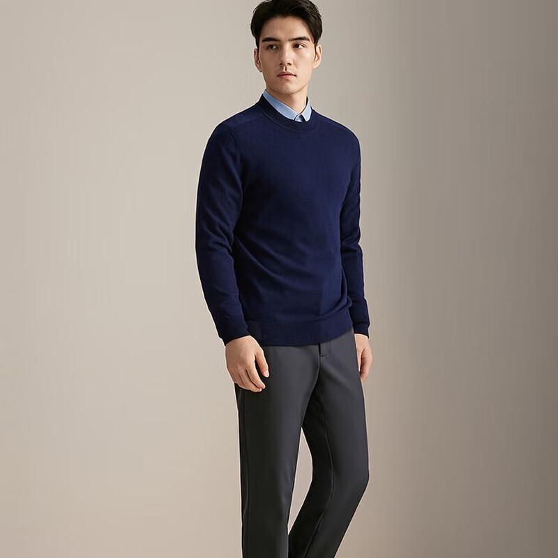 YOUNGOR Hemp Blend Round Neck Wool Sweater YYHM615246FBA