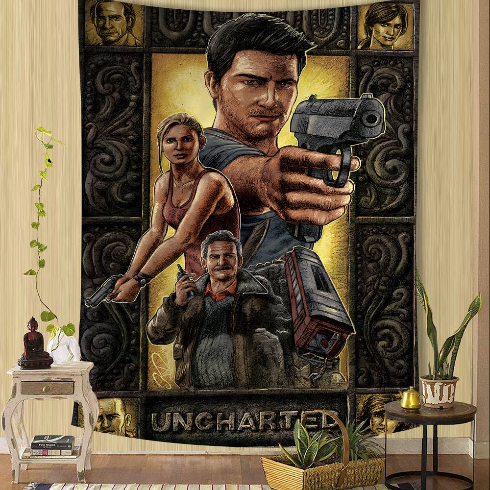 U-Uncharted Gam Хиппи Настенные Гобелены Для Гостиной Дома Комнаты в Общежитии Декор Искусство Домашний Декор