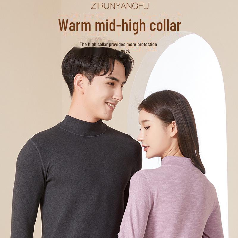 2024 Парный немецкий бархатный двухсторонний комплект термобелья с высоким воротником