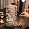 Transparent Storage Box Dust Proof And Waterproof Large Capacity Rotatable Jewelry Hairpin Jewelry Cosmetics Storage Box