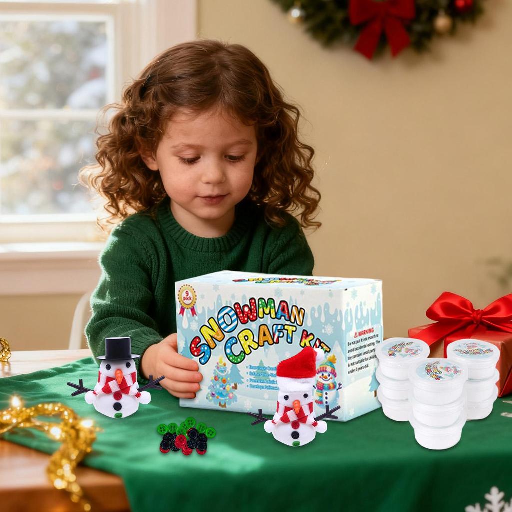 Набор для лепки снеговика Без снега В помещении Рождественская поделка Глина Искусство Подарок для малышей Детей Дошкольников Детсадовцев Семьи