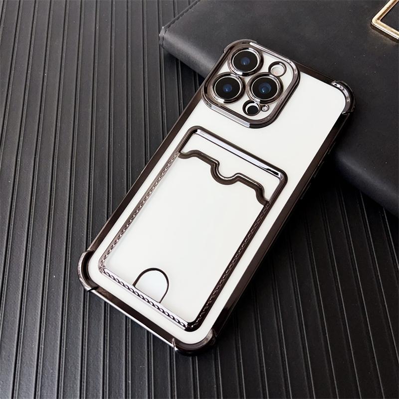 Роскошный ударопрочный чехол для телефона для iPhone 16e 16 15 14 Pro Max 13 12 mini 11 Xs XR 7 8 Plus SE Прозрачный чехол-сумка со слотом для карт