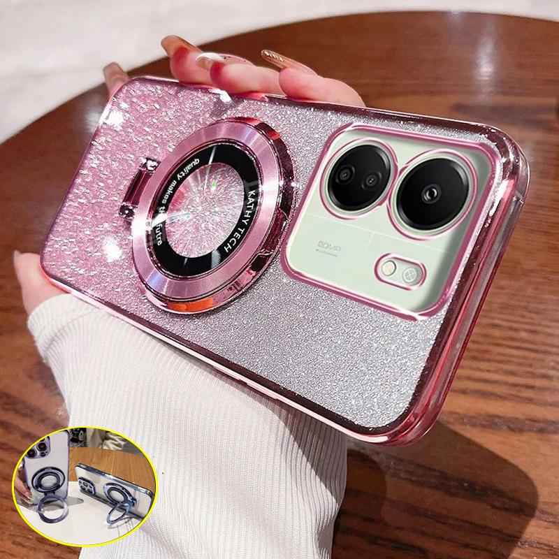 Чехол для телефона с блестящим магнитным держателем для Huawei P70 P30 Lite P 70 P60 P40 P50 MP Mate 50 40 30 20 Pro Y7A, чехол-кронштейн