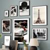 Paris Towel Vintage Car Camera Fashion Girl Wall Art Canvas Painting Living Room Decor Posters Prints Black White Wall Pictures