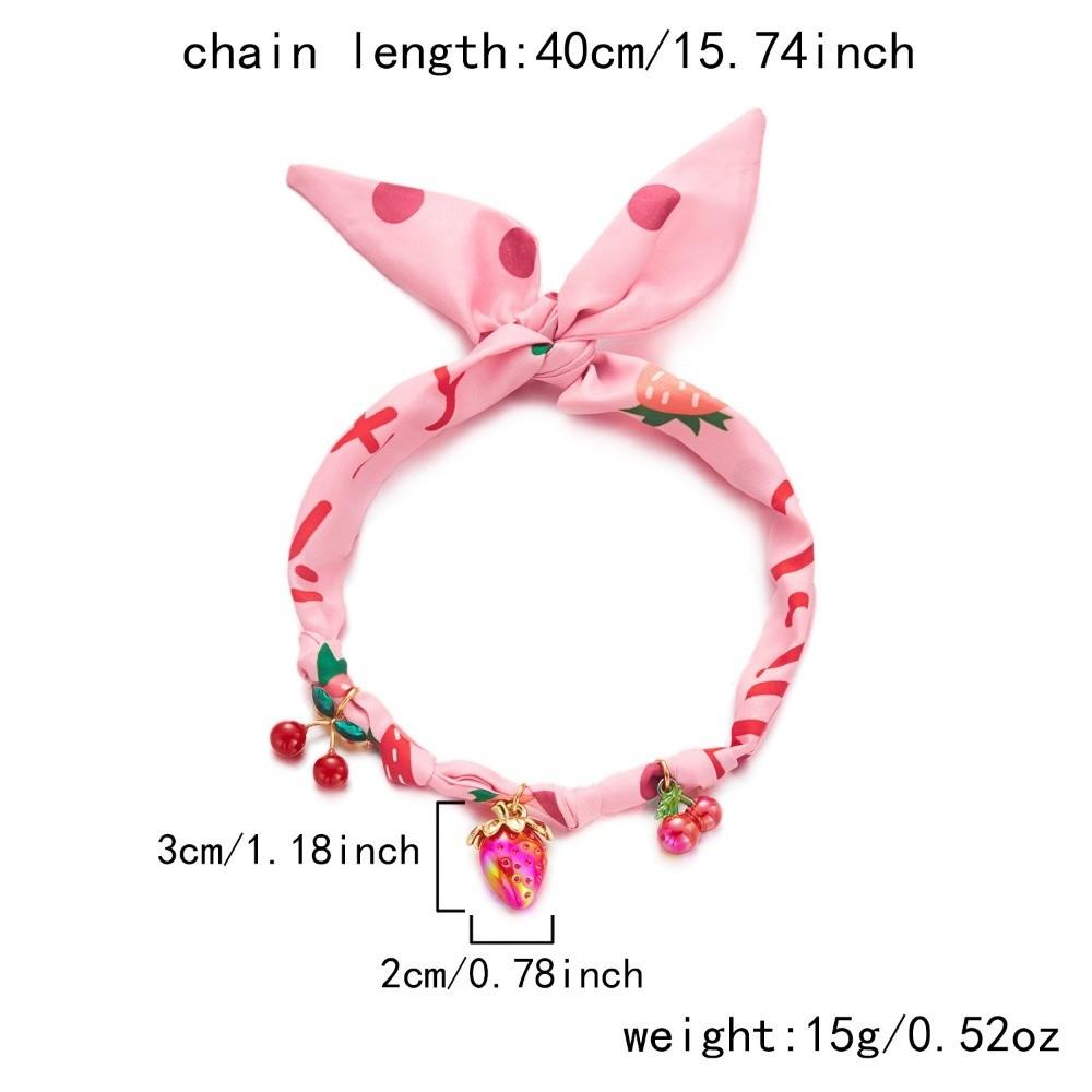 Cherry Ribbon Choker Necklace Colorful Leopard Print Chain New Pendant Necklace Gifts