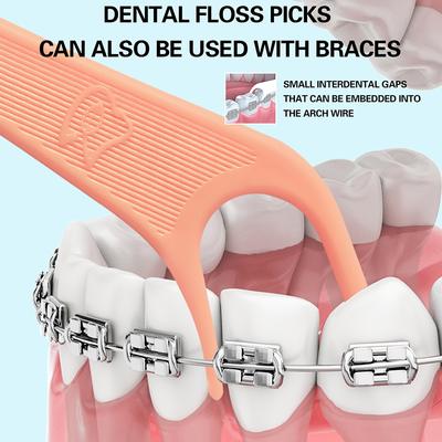 60 шт. ортодонтических зубных нитей для брекетов - ортодонтические зубные нити для взрослых и детей, подходят под проволочную дугу
