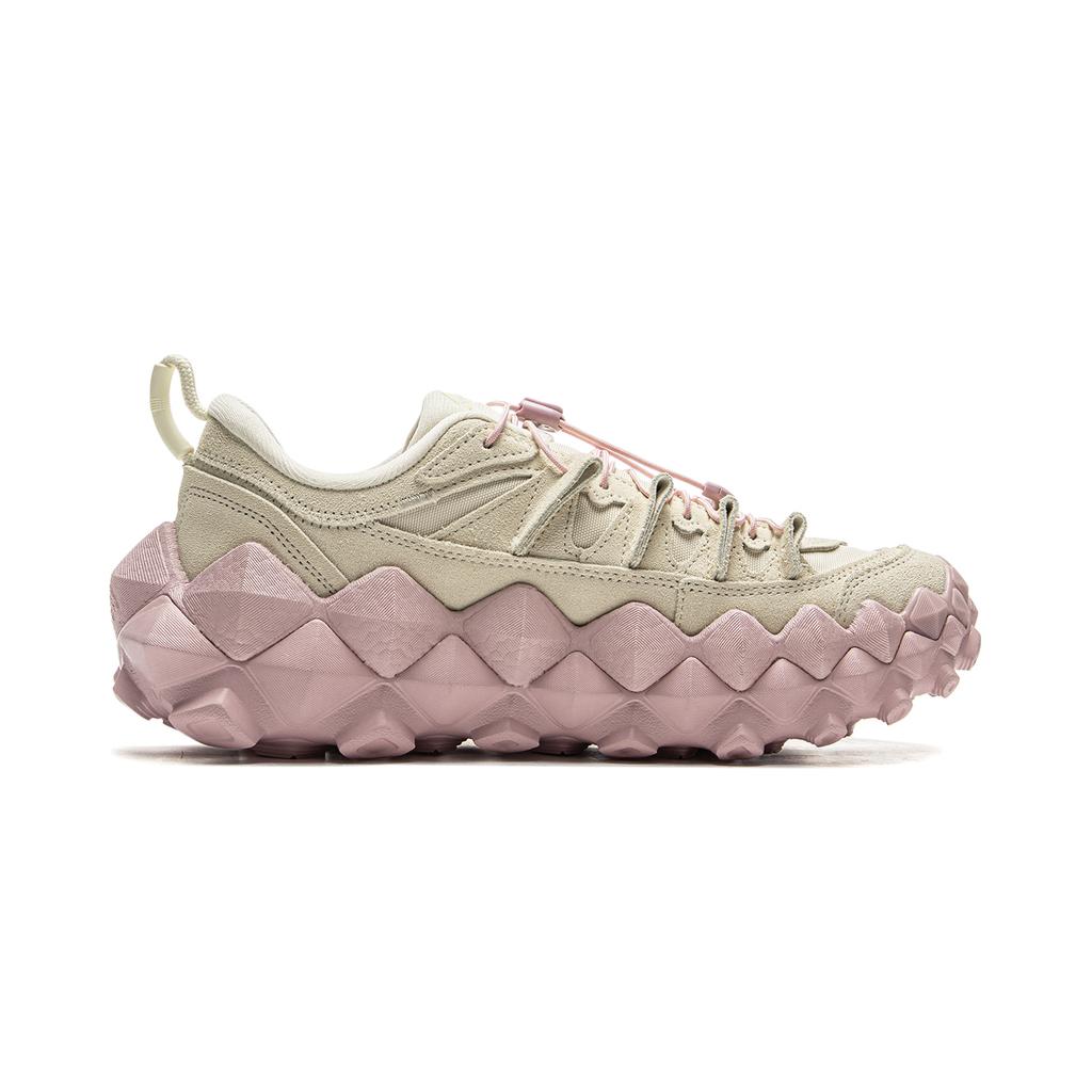 Li Ning Chuan Shan Trend Спортивные Амортизирующие Низкие Повседневные Кроссовки Унисекс Повседневная Обувь Серо-Розовый AZGU181-2