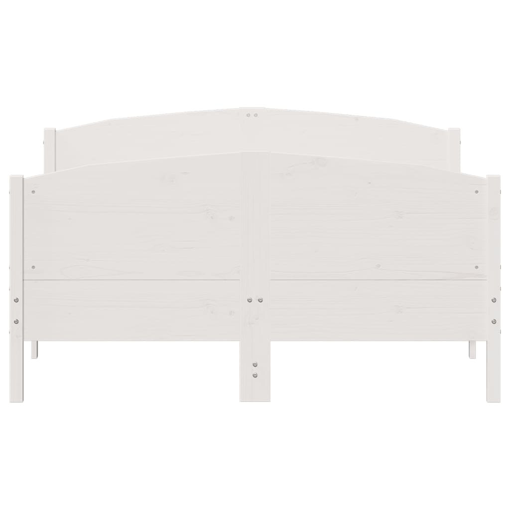Vidaxl Rama Łóżka Bez Materaca, Biała, 120X190 Cm, Lite Drewno Sosnowe
