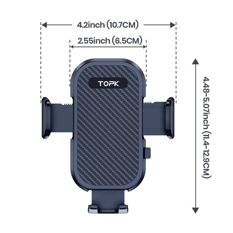 TOPK Car Phone Holder Mount Upgraded Stainless Steel Hook Cell Phone Holder for Car Air Vent Mag-Safe Compatible All Phones