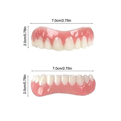 Dentures for Men and False Teeth Temporary Repair Denture Easy To Adjustable and Practical Whitening for Teeth Dentures, Women, Self-made Adhesive,