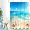 Занавеска для ванной с узором из морских ракушек, водонепроницаемая, с 12 крючками, домашний декор, бесплатная доставка