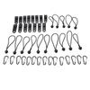 45 Pcs Black Tarp Clamps Set with Hooks and Bungee Cords Strong Gripping Power for Camping Vehicles