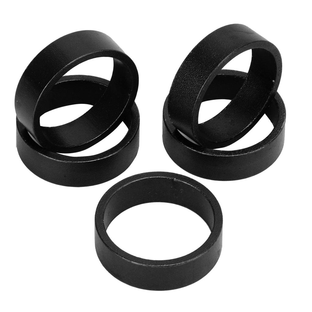 Комплект из 5 штук 10 мм проставочных колец рулевой колонки велосипеда, глянцевая поверхность, прочные, для горного велосипеда, проставочные кольца передней вилки, черные