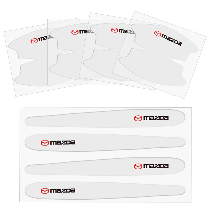 8Pcs Car Door Handle Bowl Scratch Protective Transparent Stickers For Mazda 2 6 3 CX5 CX80 CX70 CX90 MX30 CX60 CX50 CX30 BT50 e- FF24
