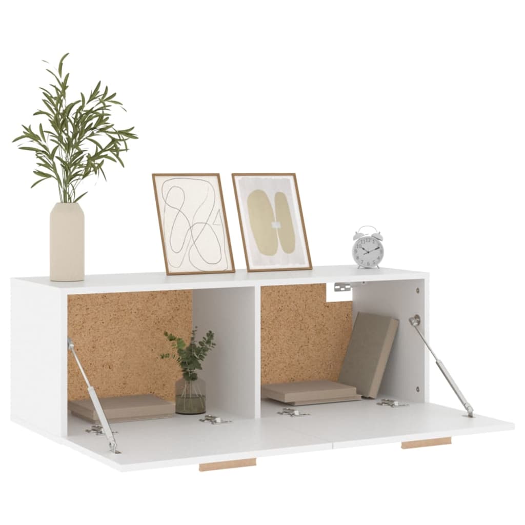 Vidaxl Szafka Wisząca, Biała, 100X36,5X35 Cm, Materiał Drewnopochodny