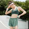 BWELL [Fake Two Piece Color Contrasting Shorts] Anti Glare Running Speed Drying Yoga Gym Tightening Sports Casual Pants for Women