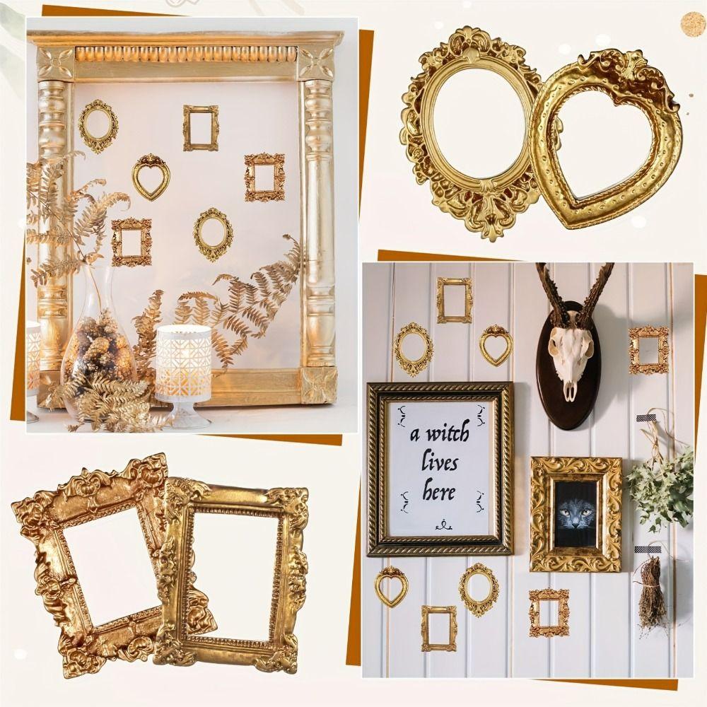 Креативная смоляная DIY рамка-витрина Золотая DIY рамка для отображения воспоминаний Мини-фоторамки Декор для фотофона