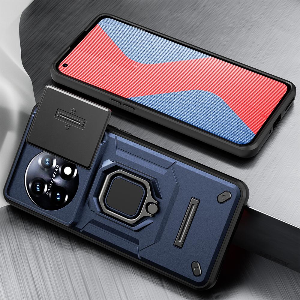 KEYSION Противоударный защитный чехол для Oneplus 11 5G 11R, защитное кольцо для объектива камеры, задняя крышка-подставка для телефона OnePlus 1 + Ace 2