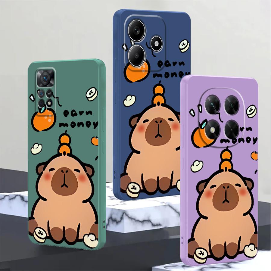 Cartoon Capybara Case for Xiaomi Redmi Note 15 Pro Plus 9 12S Note 14 13 12 8 11 14 9S 10 Lite 11S Phone Cover