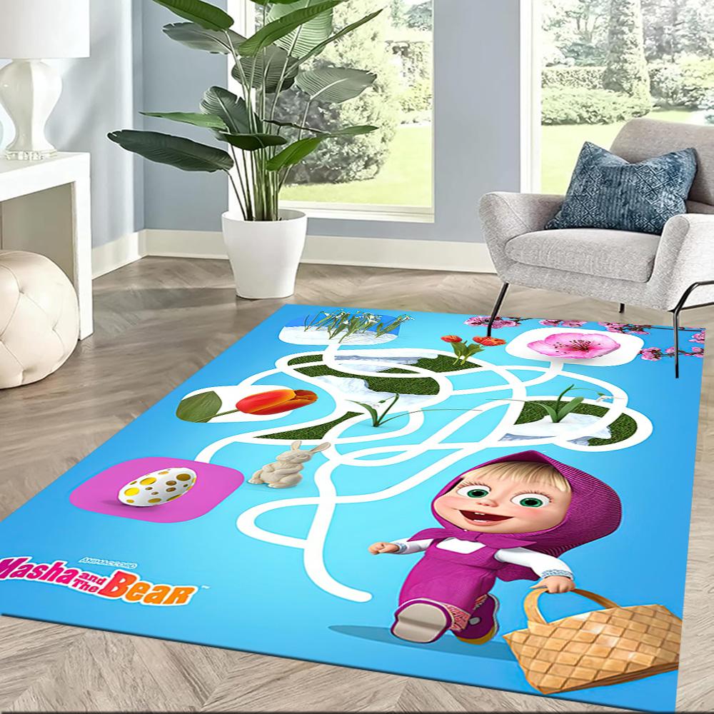 Masha Bear Area Rug Suitable for Dormitory Study room Kitchen Foyer Antislip Carpet Decorate Offices Perfect Gift for Women/Men