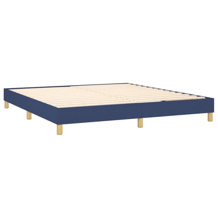Maison Exclusive - Sommier à lattes de lit avec matelas Bleu 160x200 cm Tissu