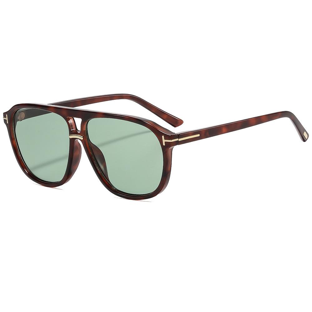 New fashion retro casual double beam polygonal sunglasses ins personalized versatile travel street photo sunscreen sunglasses