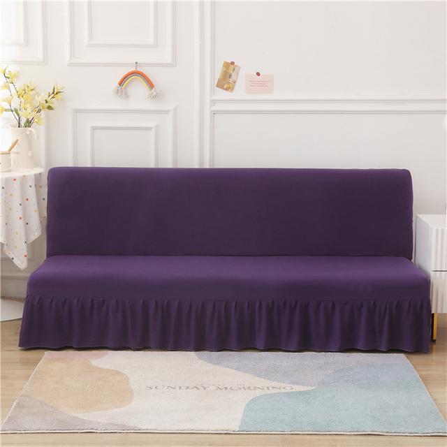 Nordic Solid Color Sofa Bed Cover Elastic Spandex Armless Sofa Slipcovers Folding Sofas Skirt Cover For Living Room Home Decor