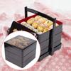 Lunch Box Japanese Bento Sqaure Kitchen Business 3 Layer Sushi, Rice, Sauce Large Capacity