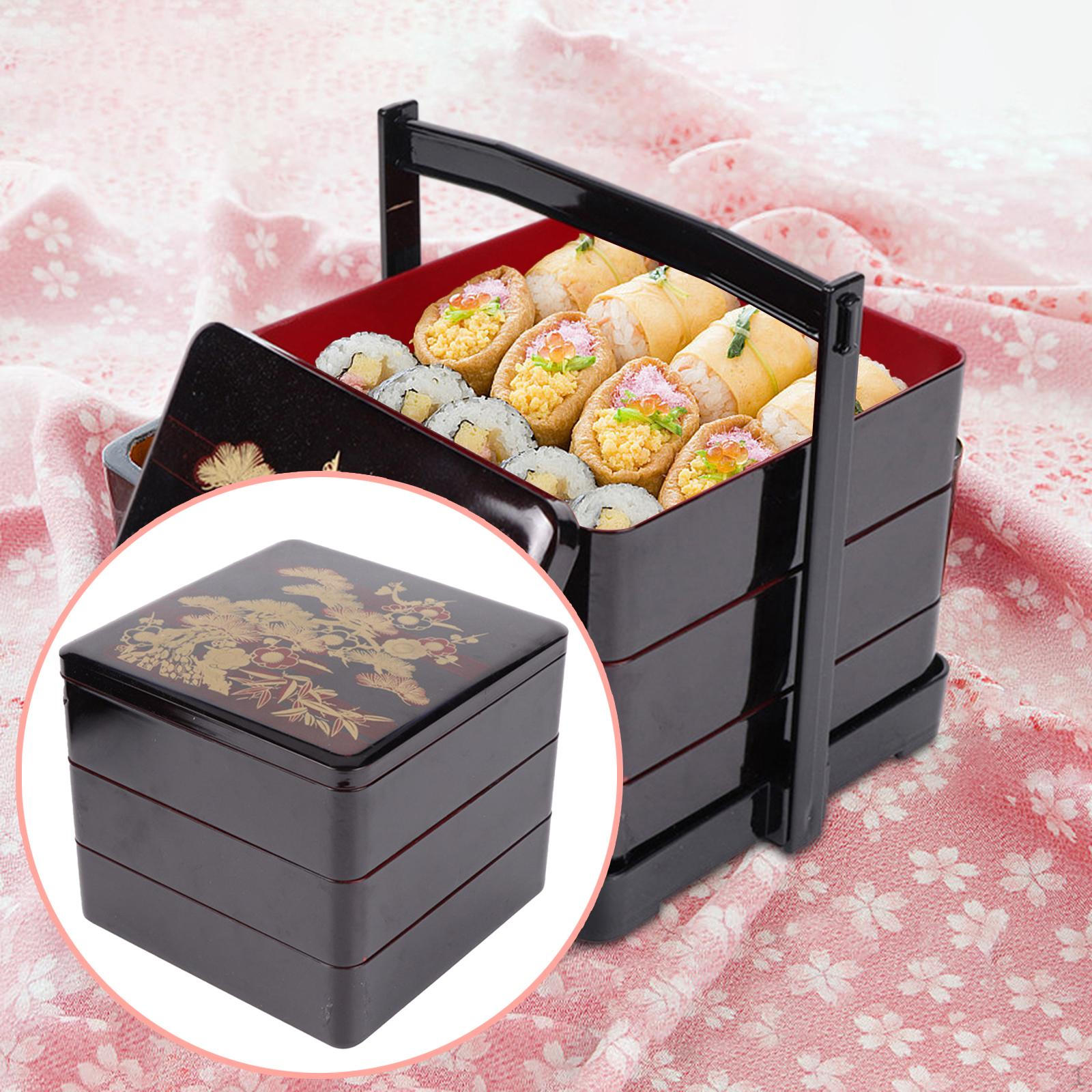 Ланч-бокс, японская кухня Bento Sqaure Business, 3 слоя суши, рис