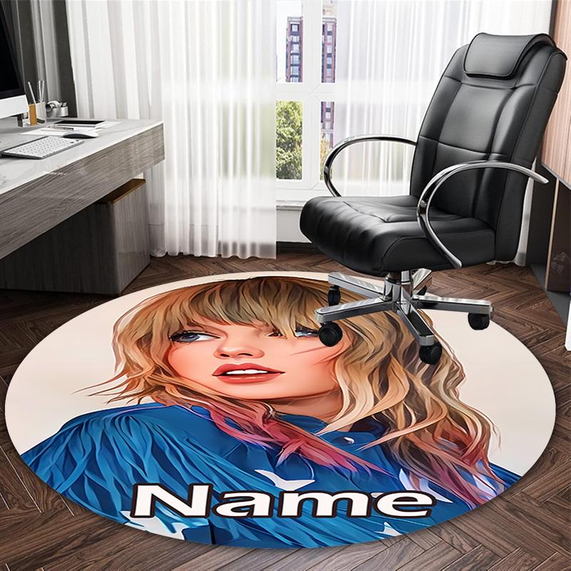 Customizable S-Singer Taylor Round Non-Slip Carpet - Ideal for Garden, Picnic, Office, Perfect for Decoration, Suitable For All Seasons