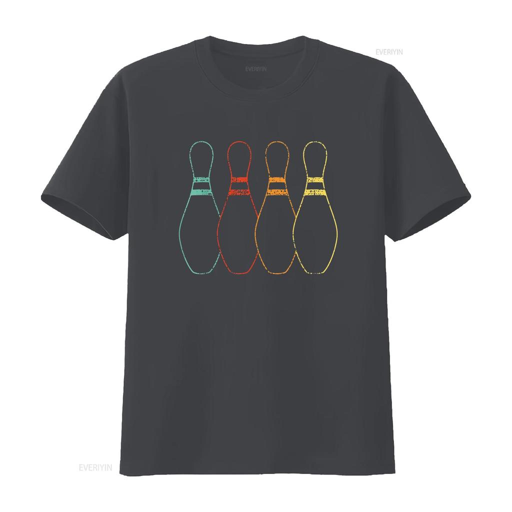 Womens Bowling Bowler Sports Team Pin T Shirt Black 2XL vintage Washed streetwear Top For Everyday Wear graphic Unisex Slightly