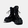 Dark Punk Heightened Lace-Up Girl Baby Martin Boots Women'S Metal Thick-Soled Mid-Tube Boots