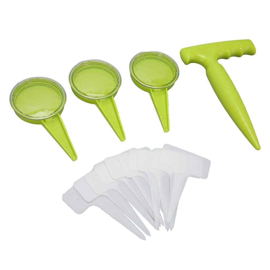 Seed Dispenser Adjustable 5 Dial Settings Handheld Seed Planter Tool Set for Garden Fluorescent Green