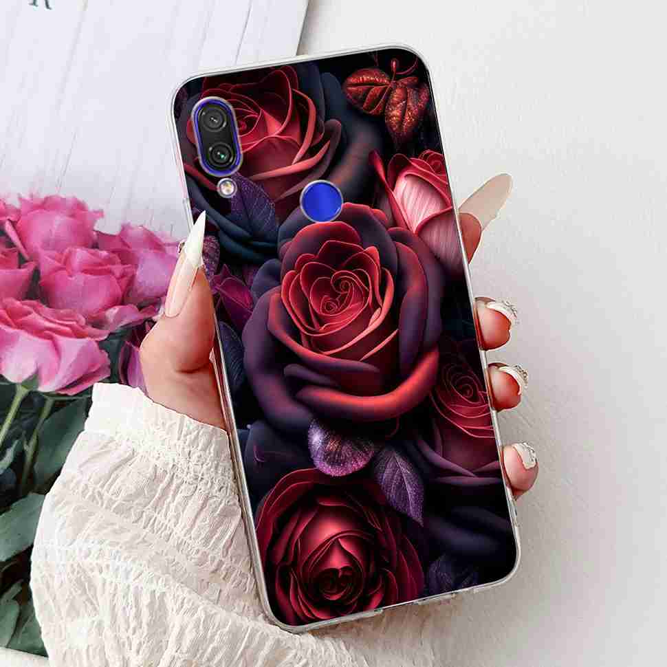 Чехол для Redmi Note 7 4G M1901F7G Модный Чехол с Расписными Цветами Мягкий Силиконовый TPU Чехол для Redmi Note 7Pro M1901F7S 6.3" Защитный Чехол для Телефона