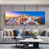 Greek Village Posters Santorini Landscape Painting Canvas Prints Wall Art Pictures for Living Room Sunset Sea Cuadro No Frame