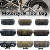 Motorcycle Fork Bag Leather Cruiser Tool Roll Barrel Bag Fork Barrel Shape Handlebar Black Saddlebags Storage