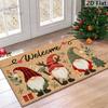 Счастливого Рождества Придверный коврик Печатное украшение Фланелевый ковер Коврик для двери Впитывающий коврик для ног Маленький коврик для ног Машинная стирка Декор