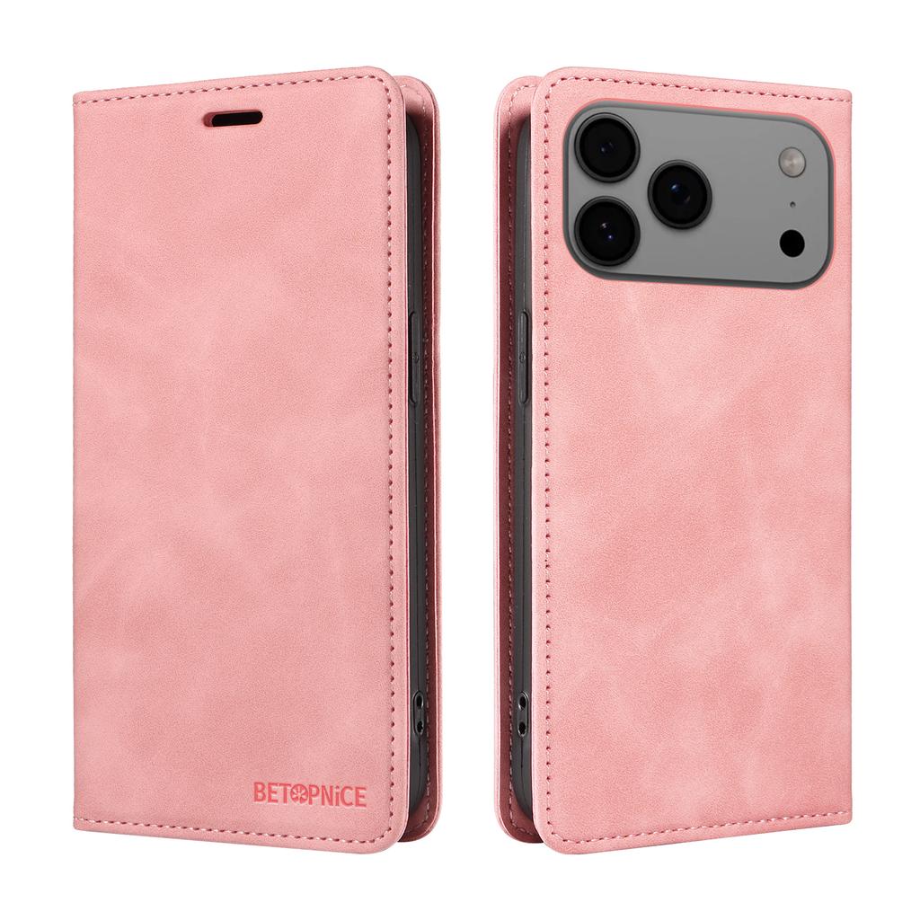For iPhone 17 Pro Max Case BETOPNICE Magnetic Closure RFID Blocking Wallet Stand Leather Phone Cover
