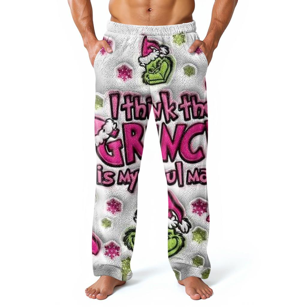 Men's Allover Printed Home Pants Sleeping Pajama Pants Long Pants Pajama Pants
